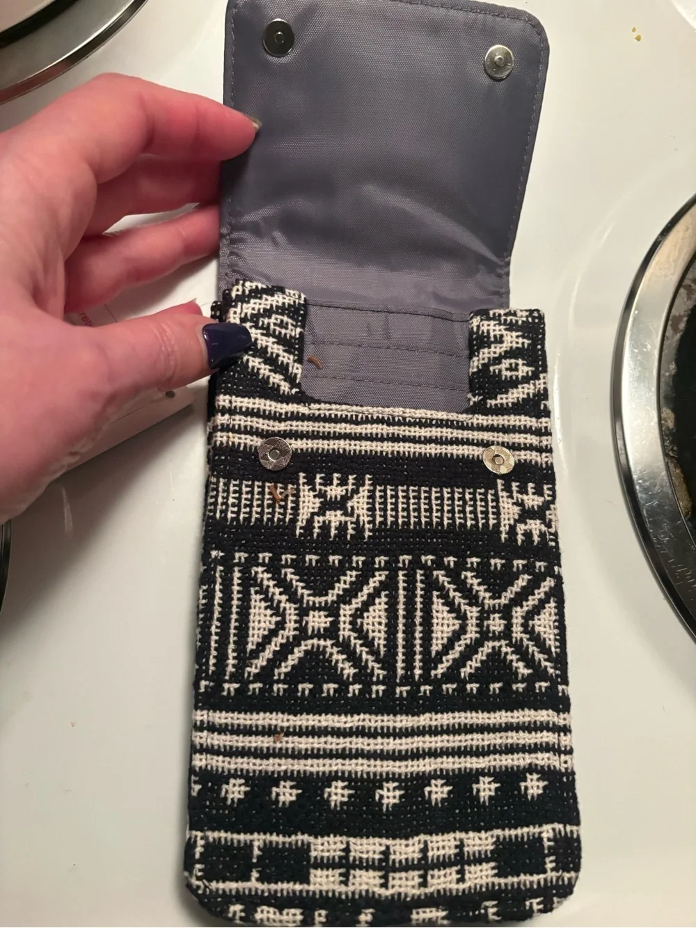 Wallet bag, NWT, snap closure and includes long strap.